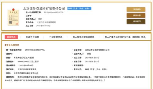 聚焦北交所 北京證券交易所完成公司制工商注冊(cè),為徐明,注冊(cè)資本10億元人民幣